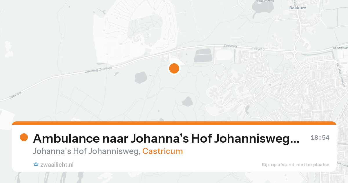 Ambulance naar Johanna's Hof Johannisweg in Castricum — 21 aug 2026