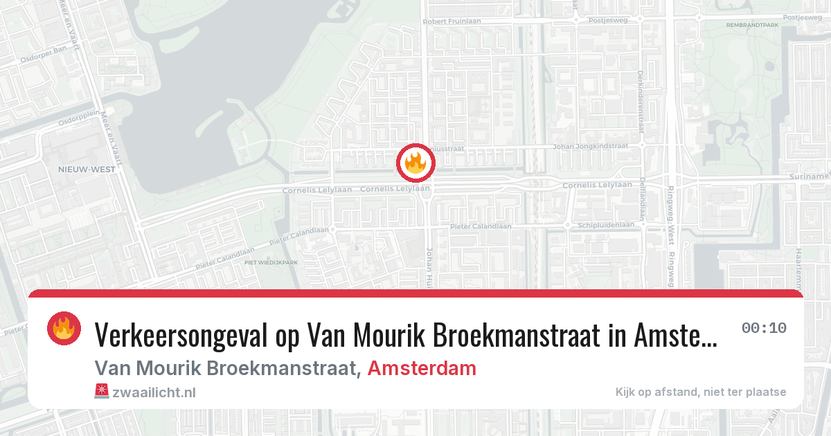 Verkeersongeval op Van Mourik Broekmanstraat in Amsterdam — 4 mrt 2026
