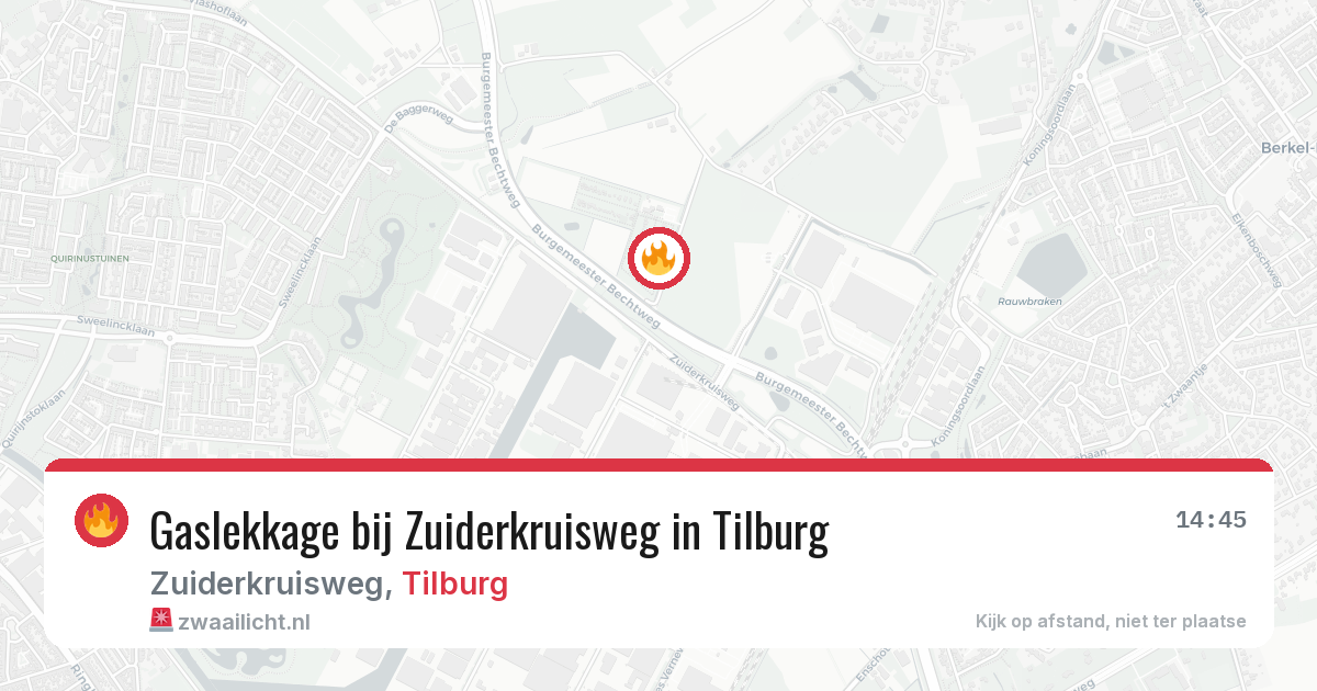 Gaslekkage bij Zuiderkruisweg in Tilburg — 11 mei 2026