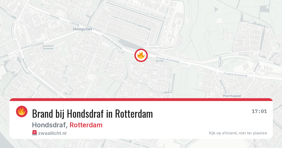 Brand bij Hondsdraf in Rotterdam — 20 jun 2026