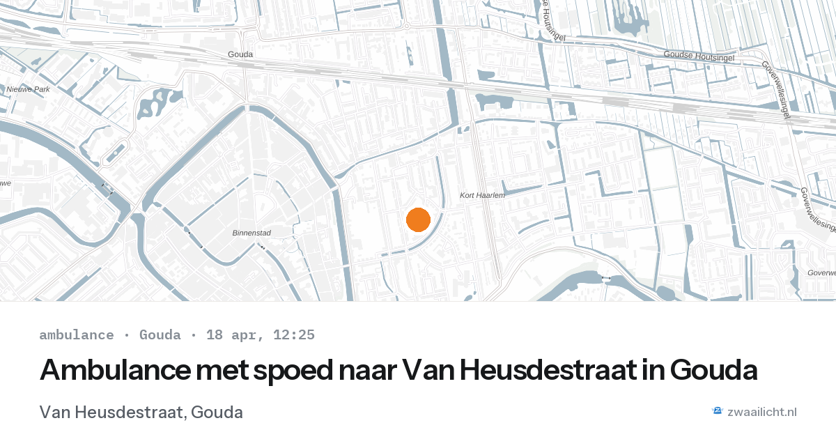 Ambulance met spoed naar Van Heusdestraat in Gouda — 18 apr 2026