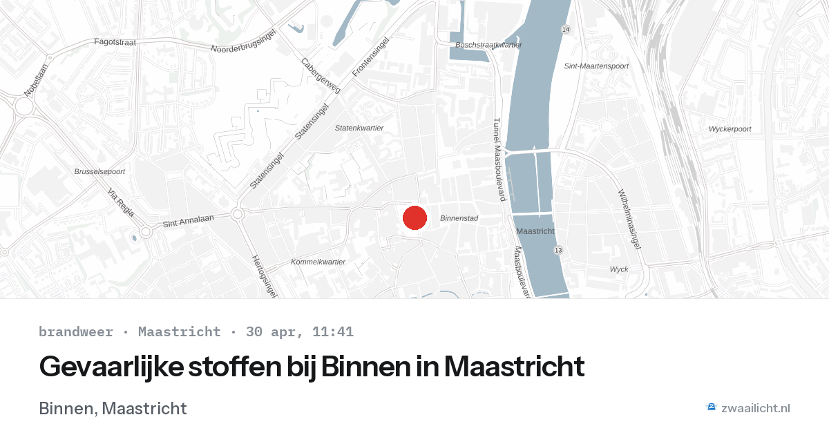Gevaarlijke stoffen bij Binnen in Maastricht — 30 apr 2026