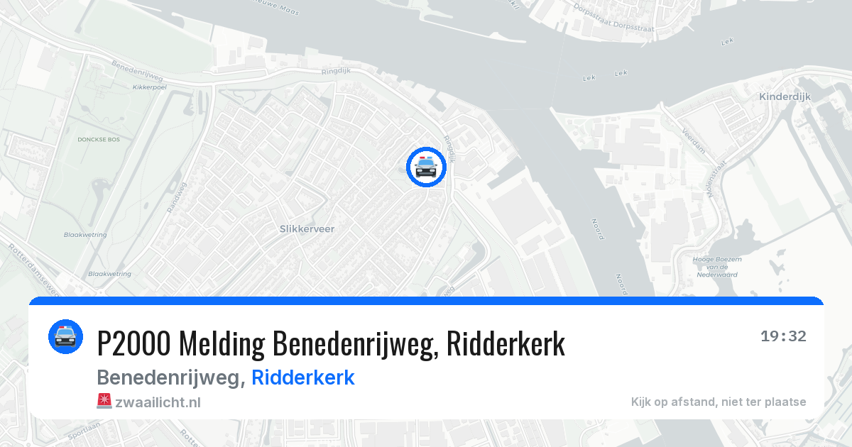 P2000 Melding Benedenrijweg, Ridderkerk — 26 jun 2026