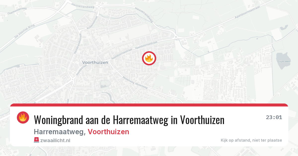 Woningbrand aan de Harremaatweg in Voorthuizen — 24 apr 2026