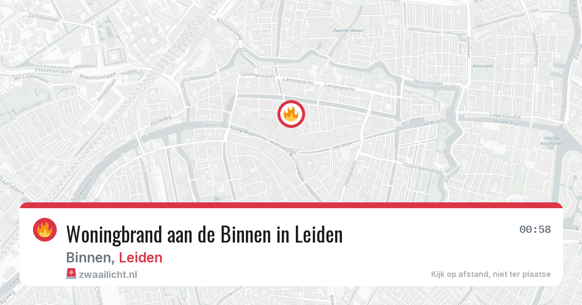 Woningbrand aan de Binnen in Leiden — 6 jul 2026