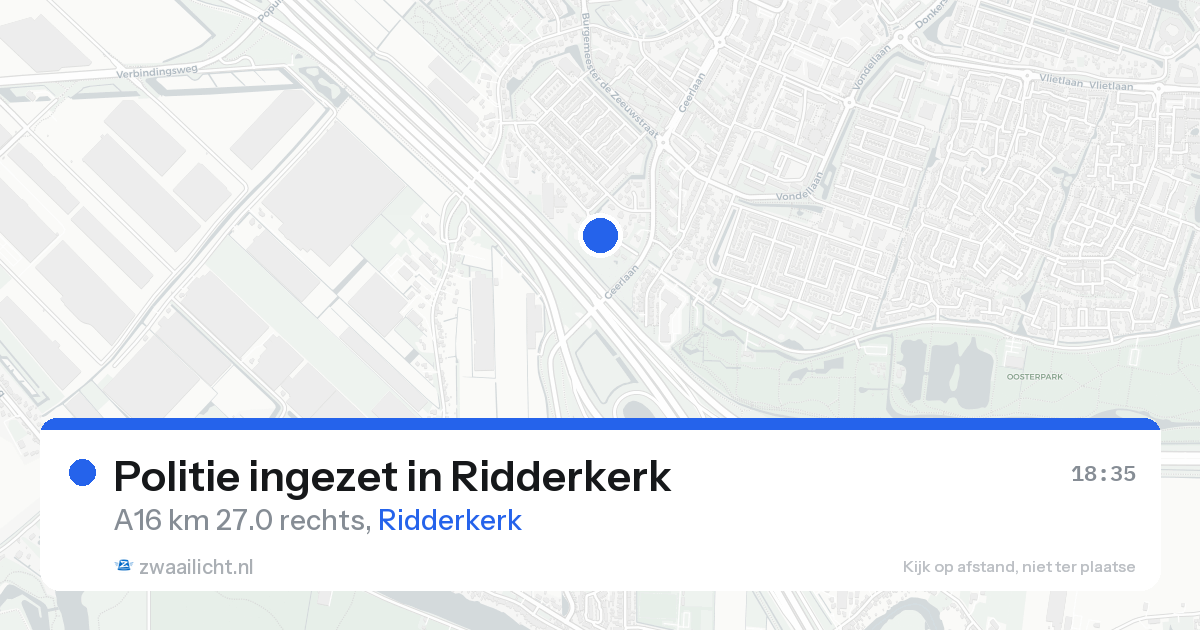 Politie ingezet in Ridderkerk — 23 aug 2026 | 🚨 Zwaailicht.nl