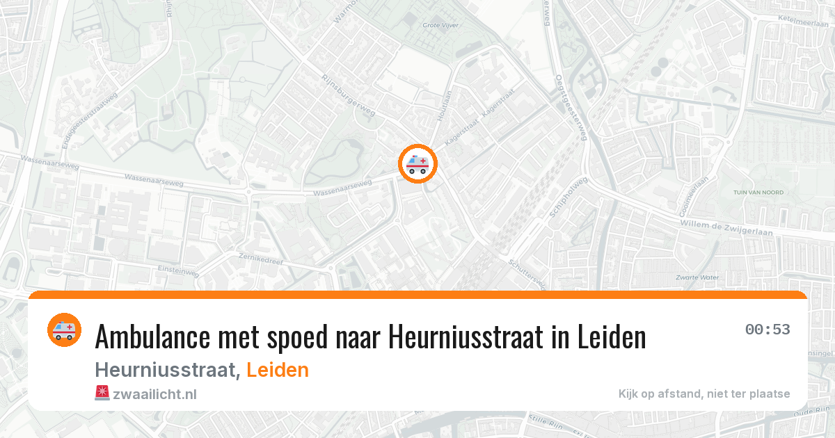 Ambulance met spoed naar Heurniusstraat in Leiden — 24 jun 2026