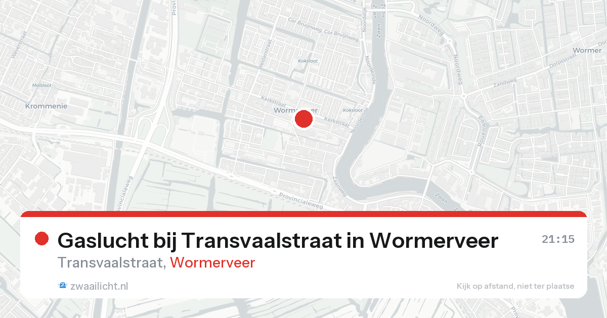 Gaslucht bij Transvaalstraat in Wormerveer — 31 jan 2026