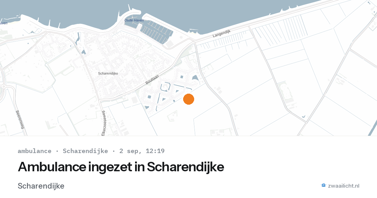 Ambulance ingezet in Scharendijke — 2 sep 2026