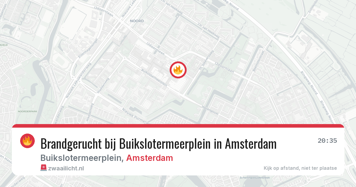 Brandgerucht bij Buikslotermeerplein in Amsterdam — 8 mei 2026