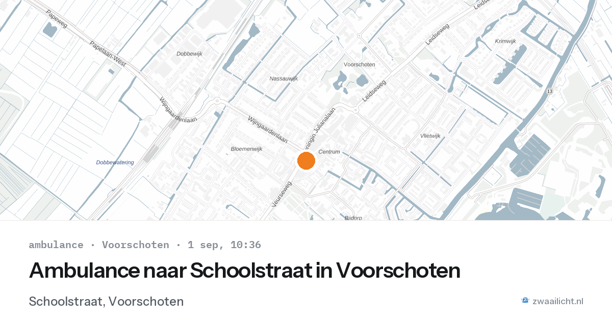 Ambulance naar Schoolstraat in Voorschoten — 1 sep 2026