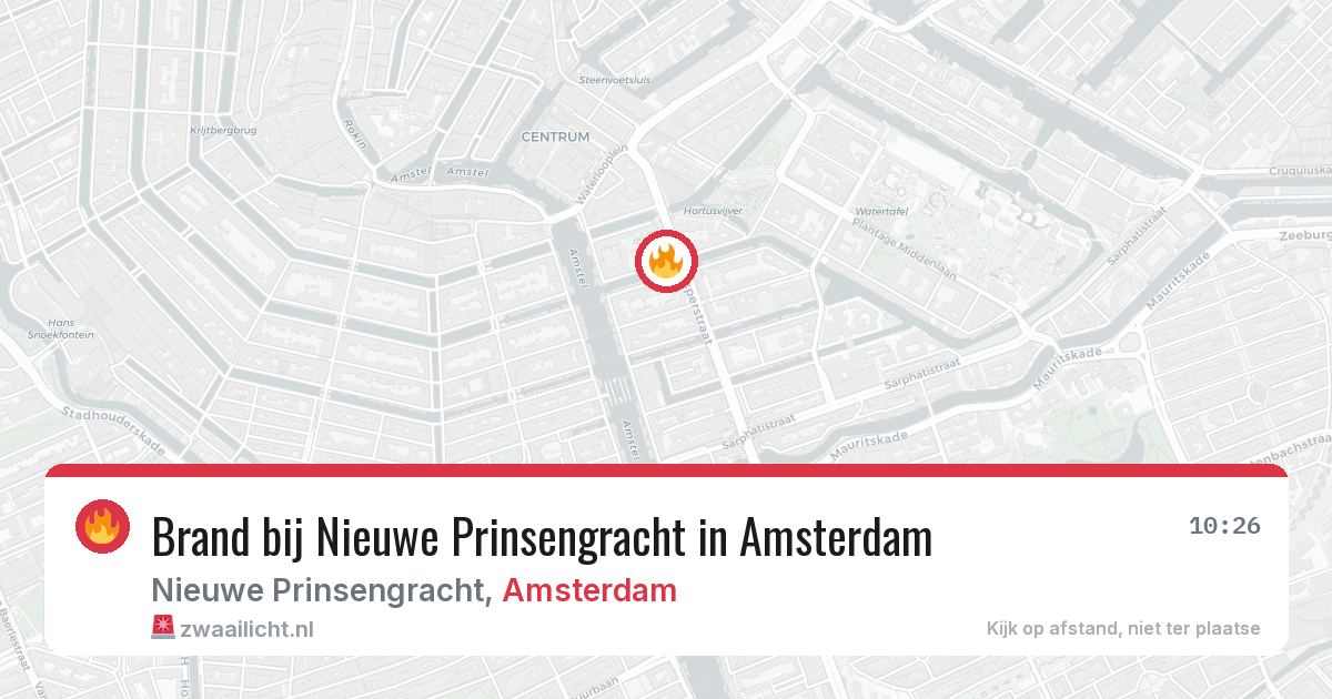 Brand bij Nieuwe Prinsengracht in Amsterdam — 4 jul 2026