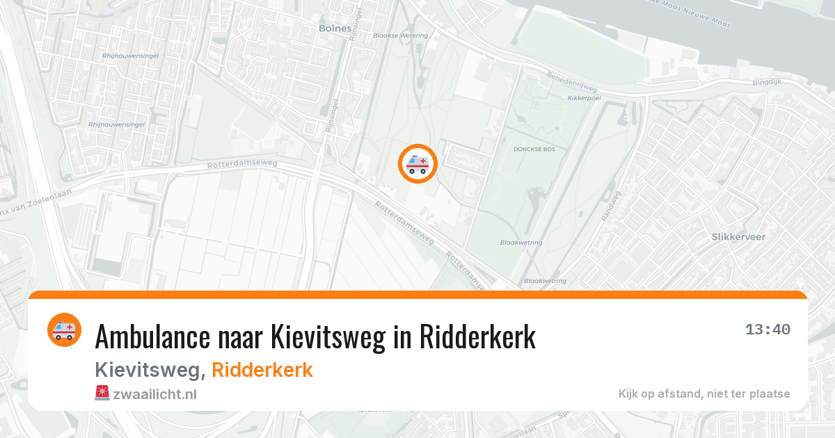 Ambulance naar Kievitsweg in Ridderkerk — 3 aug 2026