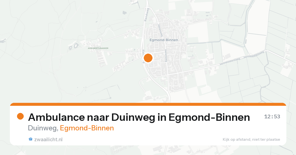 Ambulance naar Duinweg in Egmond-Binnen — 20 aug 2026