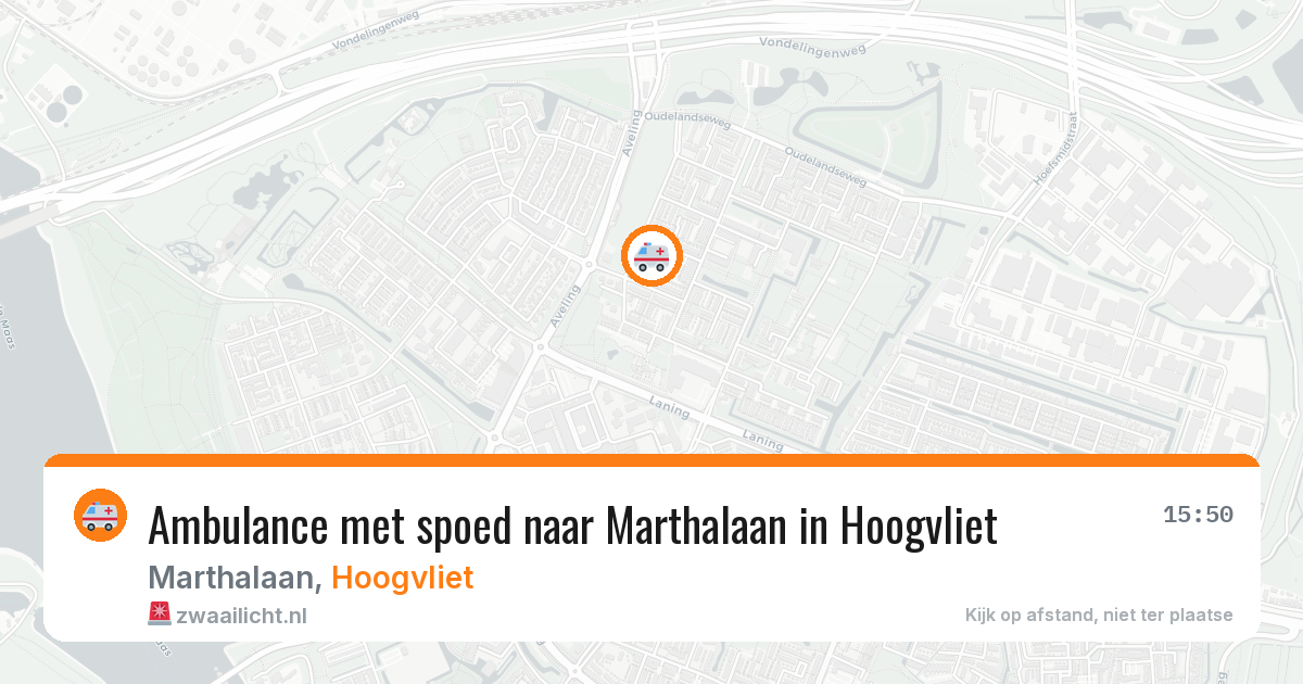 Ambulance met spoed naar Marthalaan in Hoogvliet — 9 aug 2026