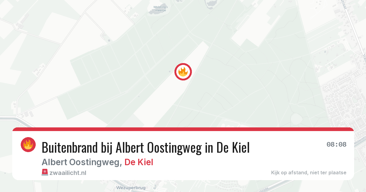 Buitenbrand bij Albert Oostingweg in De Kiel — 13 aug 2026