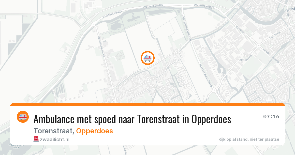 Ambulance met spoed naar Torenstraat in Opperdoes — 1 mei 2026