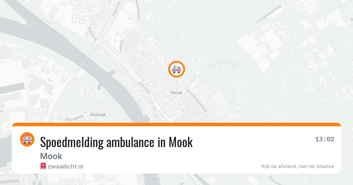 Spoedmelding ambulance in Mook — 14 apr 2026