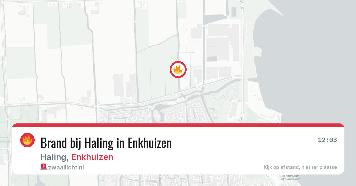 Brand bij Haling in Enkhuizen — 8 jul 2026