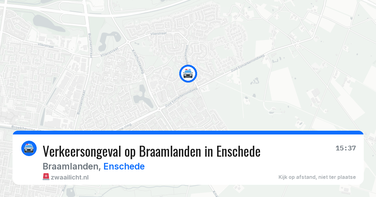 Verkeersongeval op Braamlanden in Enschede — 26 apr 2026