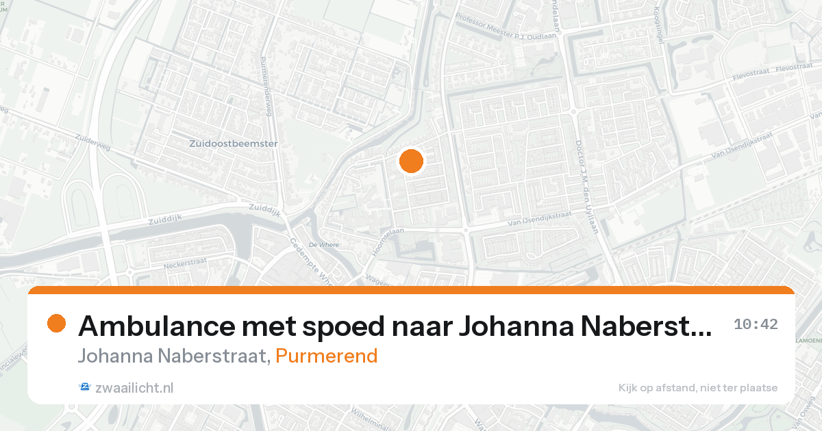 Ambulance met spoed naar Johanna Naberstraat in Purmerend — 18 mei 2026