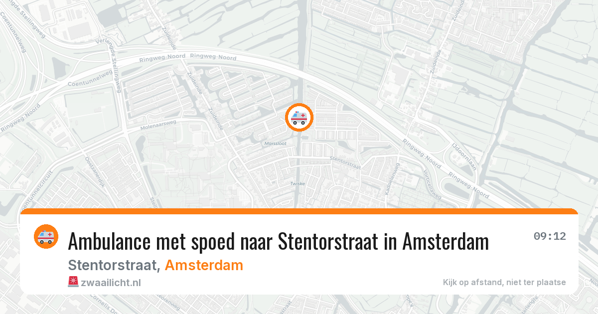 Ambulance met spoed naar Stentorstraat in Amsterdam — 20 mei 2026