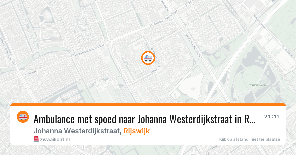 Ambulance met spoed naar Johanna Westerdijkstraat in Rijswijk — 11 aug 2026