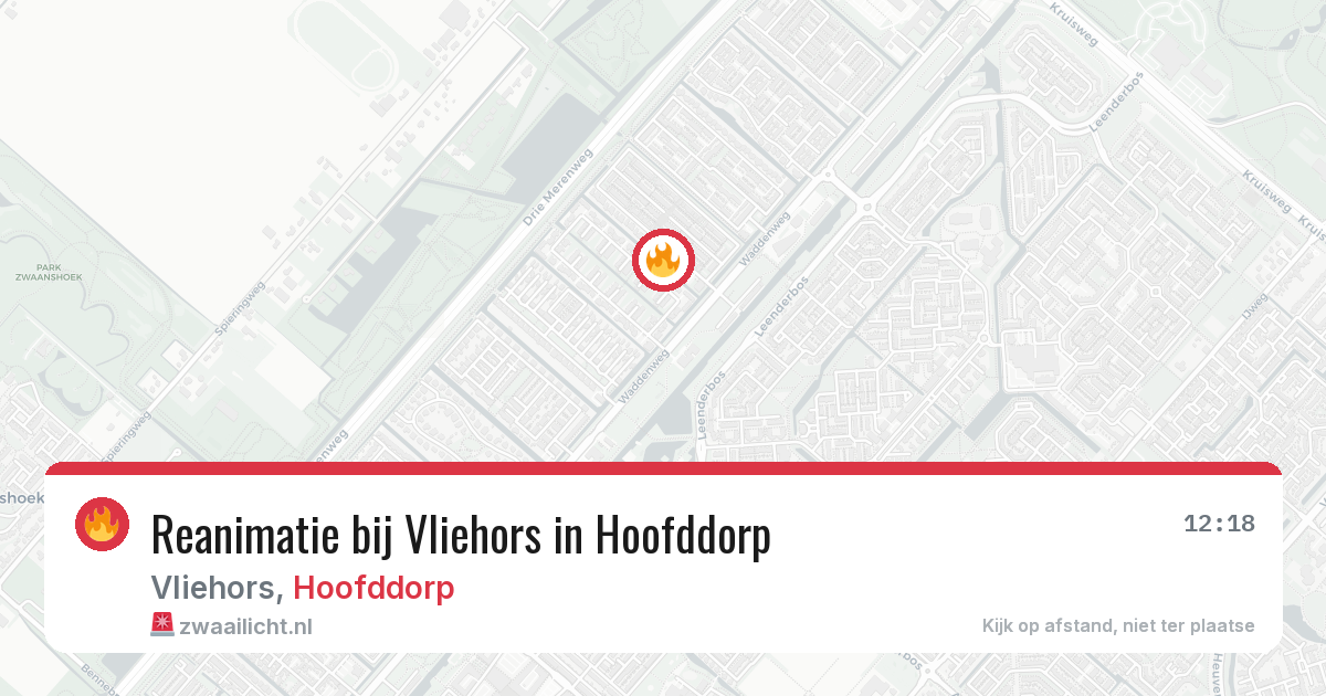 Reanimatie bij Vliehors in Hoofddorp — 2 aug 2026