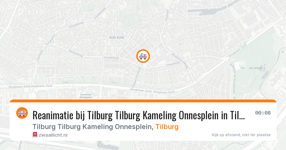 Reanimatie bij Tilburg Tilburg Kameling Onnesplein in Tilburg — 30 jun 2026