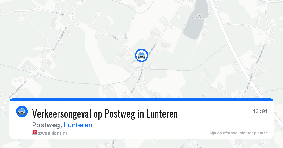 Verkeersongeval op Postweg in Lunteren — 11 jul 2026