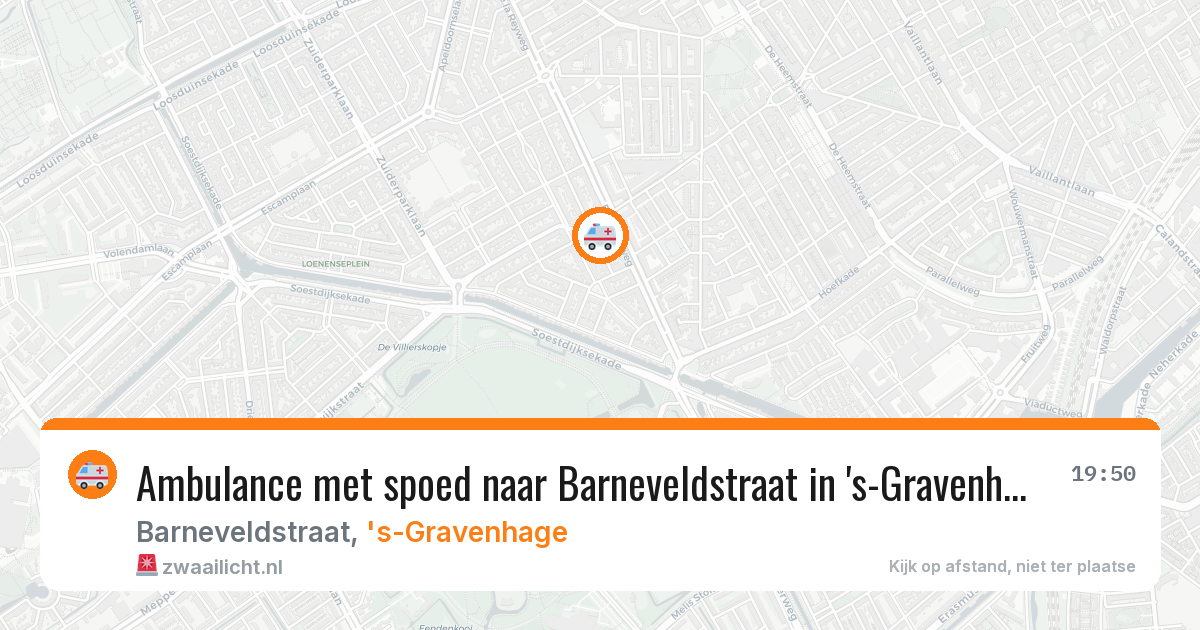 Ambulance met spoed naar Barneveldstraat in 's-Gravenhage — 20 apr 2026
