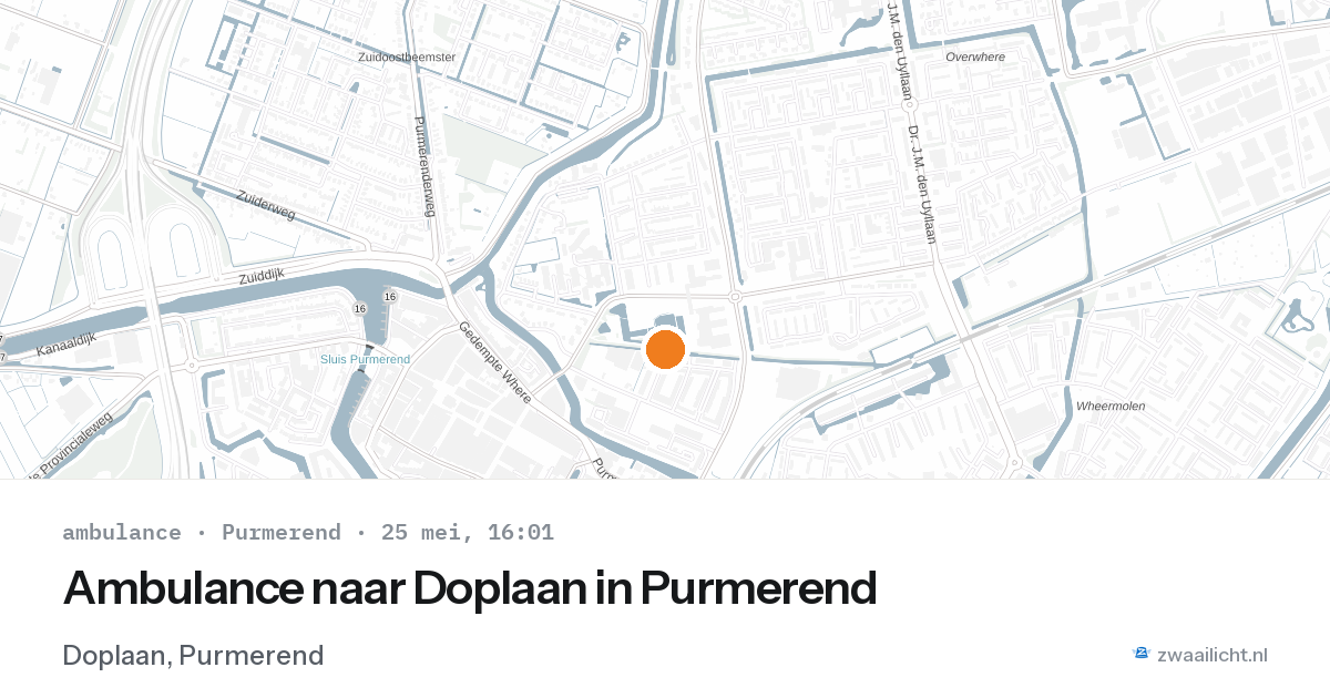 Ambulance naar Doplaan in Purmerend — 25 mei 2026