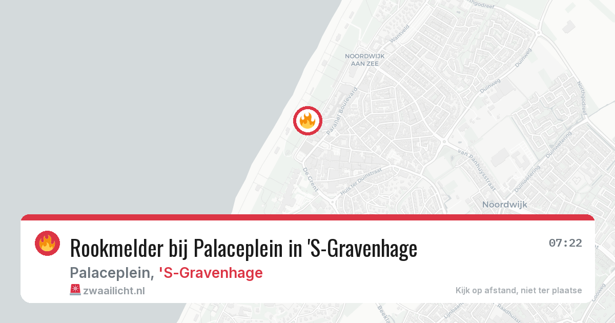 Rookmelder bij Palaceplein in 'S-Gravenhage — 21 mrt 2026