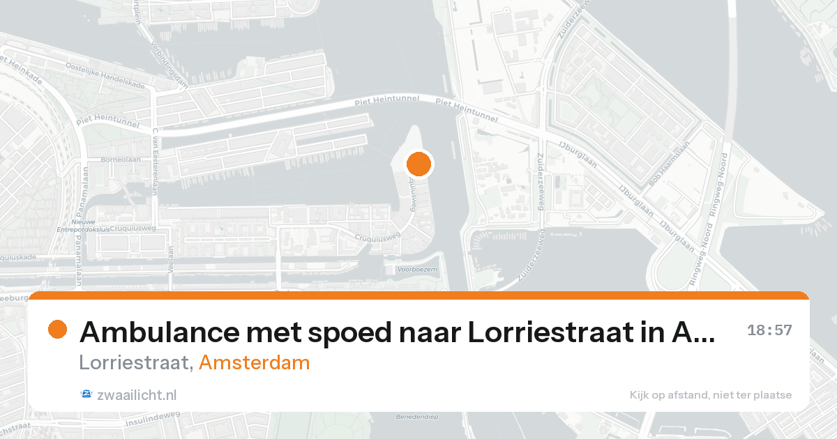 Ambulance met spoed naar Lorriestraat in Amsterdam — 24 aug 2026