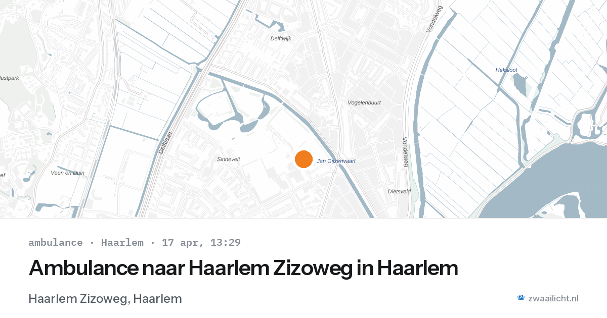 Ambulance naar Haarlem Zizoweg in Haarlem — 17 apr 2026