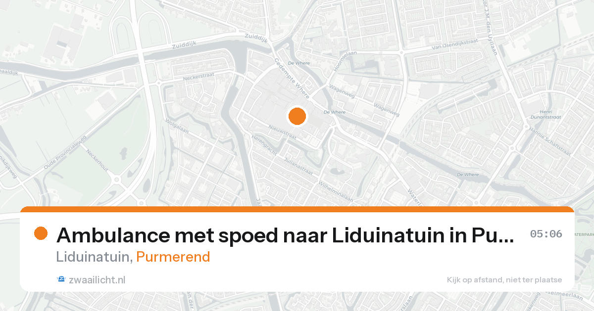 Ambulance met spoed naar Liduinatuin in Purmerend — 17 mei 2026