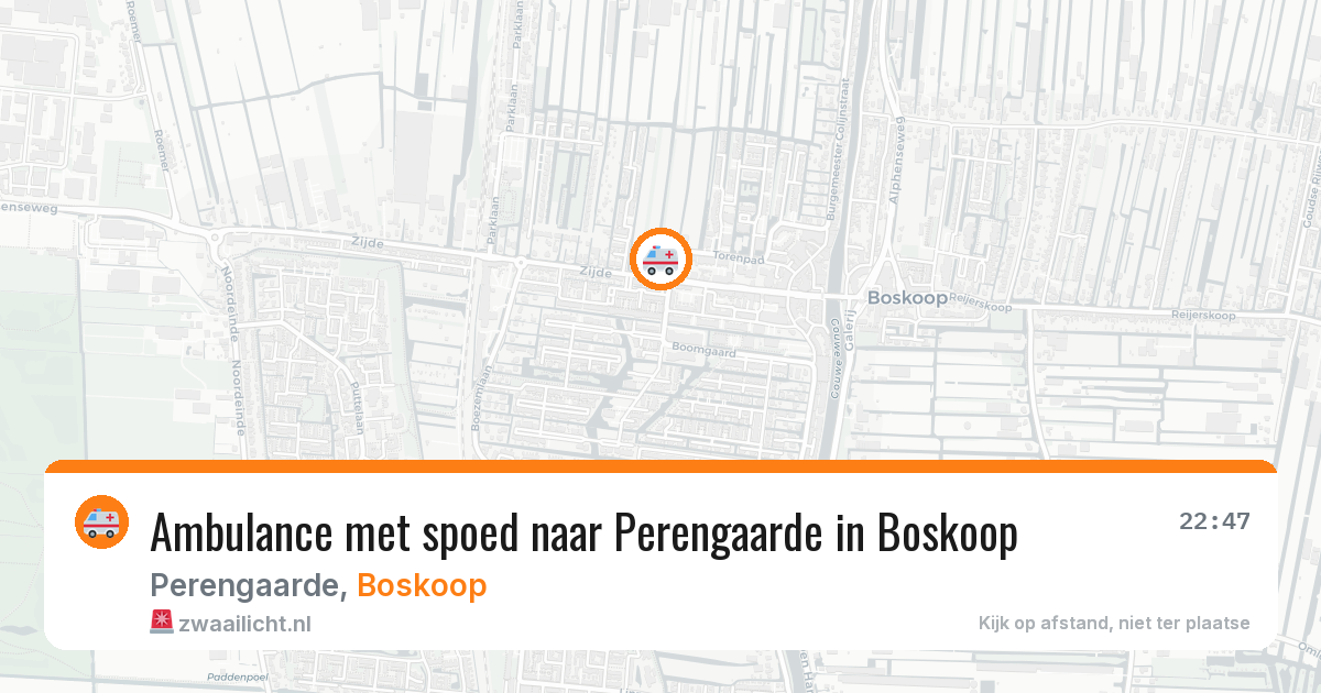 Ambulance met spoed naar Perengaarde in Boskoop — 9 jun 2026
