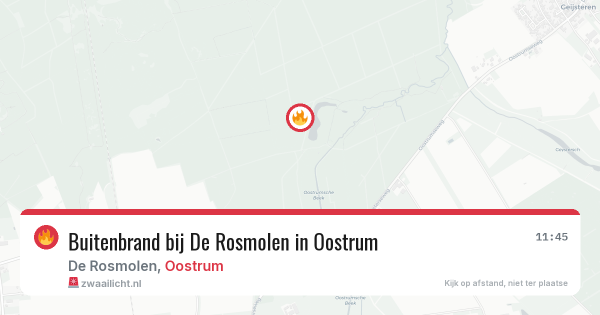 Buitenbrand bij De Rosmolen in Oostrum — 3 aug 2026