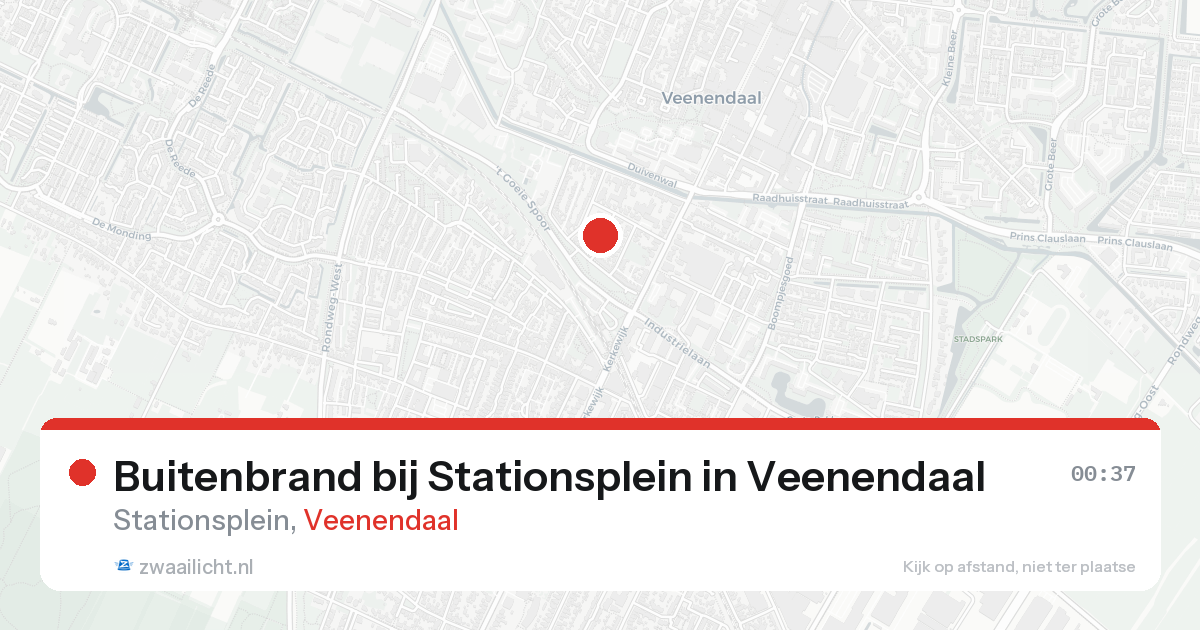 Buitenbrand bij Stationsplein in Veenendaal — 18 aug 2026