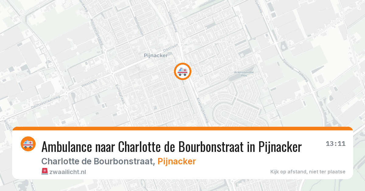 Ambulance naar Charlotte de Bourbonstraat in Pijnacker — 29 jun 2026