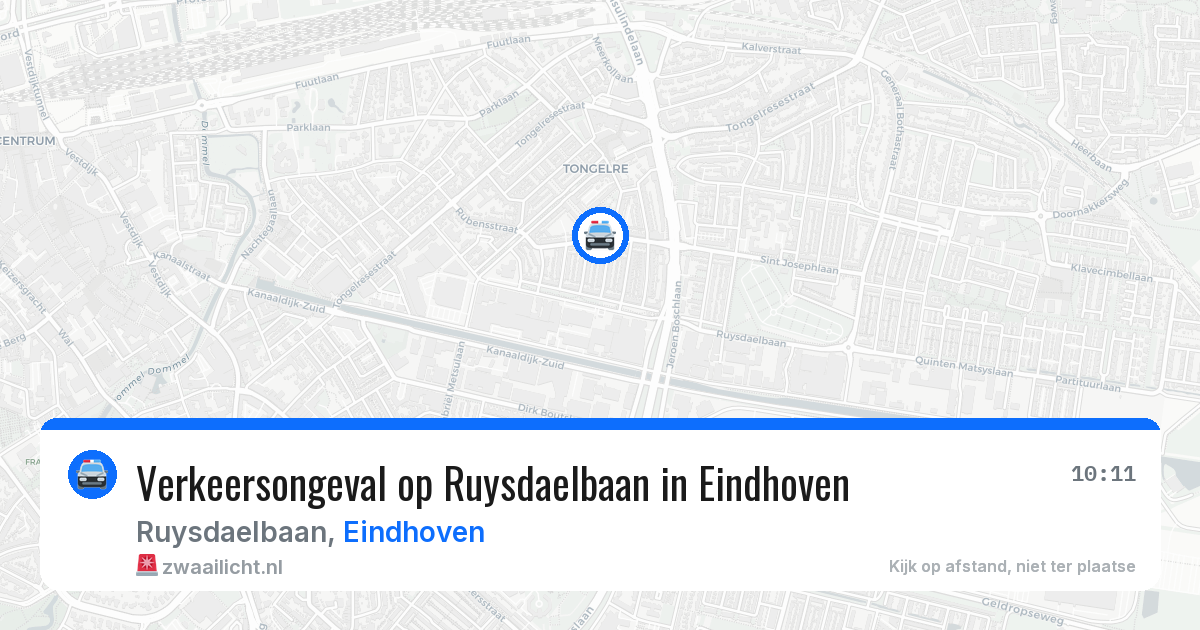 Verkeersongeval op Ruysdaelbaan in Eindhoven — 6 jul 2026