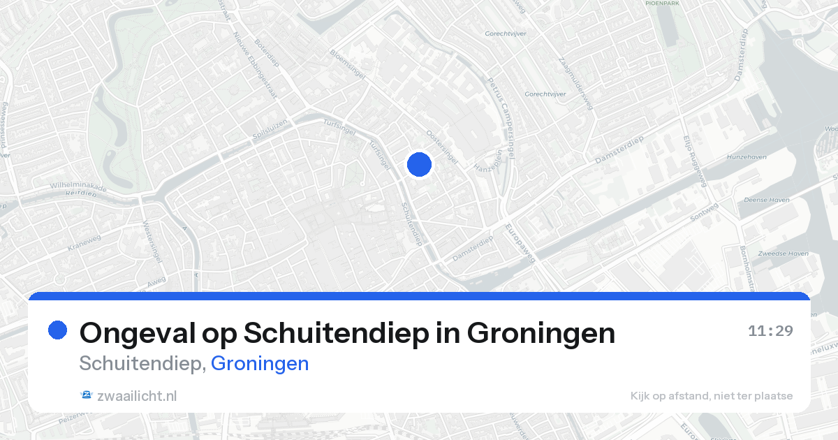 Ongeval op Schuitendiep in Groningen — 24 aug 2026