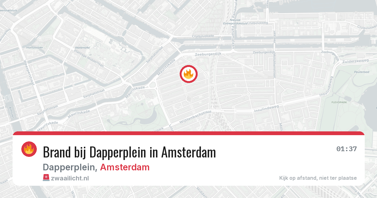 Brand bij Dapperplein in Amsterdam — 4 mei 2026