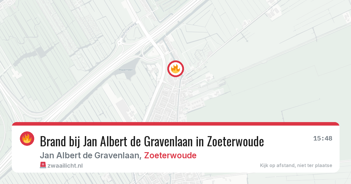 Brand bij Jan Albert de Gravenlaan in Zoeterwoude — 23 mei 2026