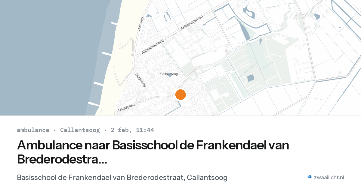Ambulance naar Basisschool de Frankendael van Brederodestraat in Callantsoog — 2 feb 2026