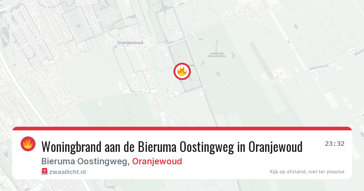 Woningbrand aan de Bieruma Oostingweg in Oranjewoud — 18 jan 2026