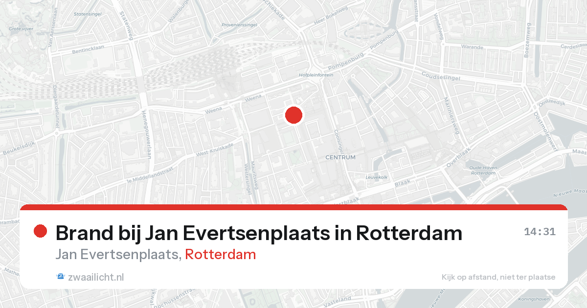 Brand bij Jan Evertsenplaats in Rotterdam — 24 aug 2026
