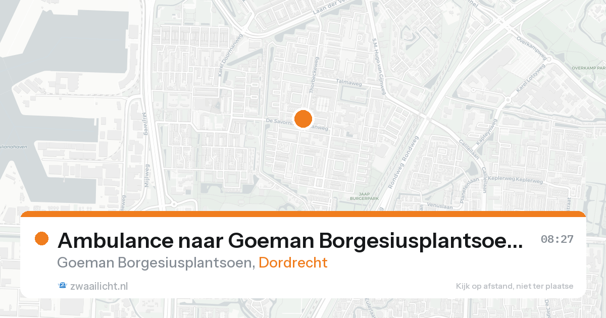 Ambulance naar Goeman Borgesiusplantsoen in Dordrecht — 24 aug 2026