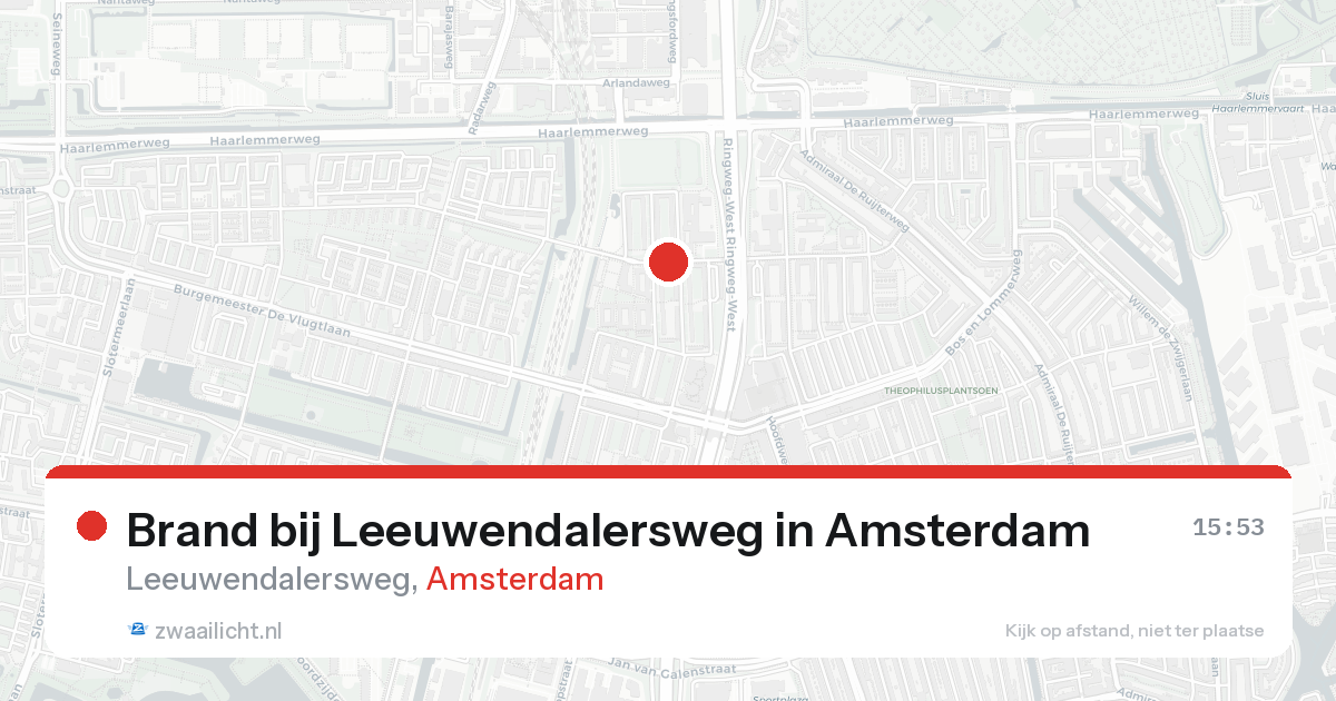 Brand bij Leeuwendalersweg in Amsterdam — 25 aug 2026