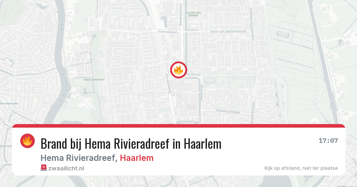 Brand bij Hema Rivieradreef in Haarlem — 30 jun 2026